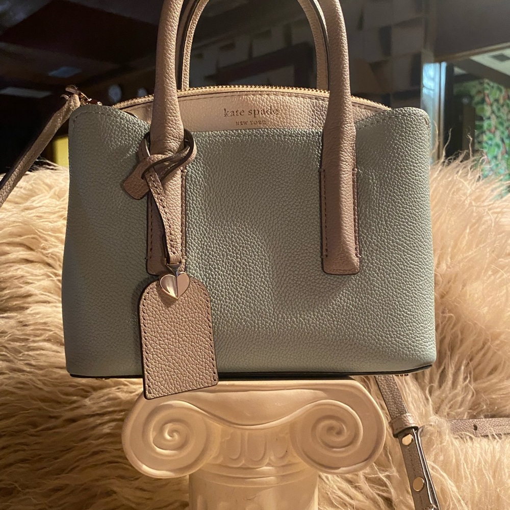 Kate Spade Mint and Taupe Leather Satchel - Picture 3 of 9